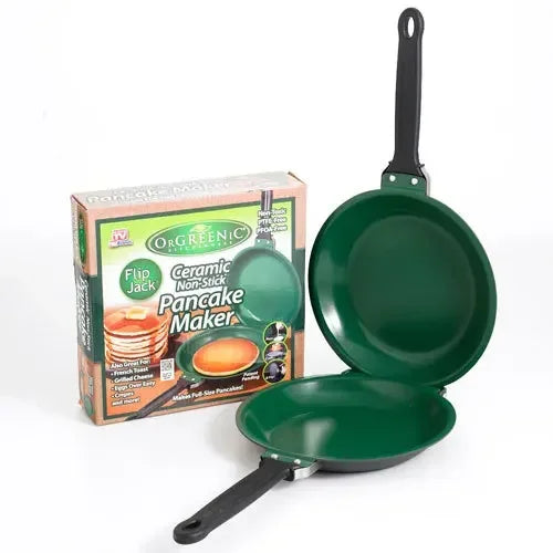 Frigideira de cerâmica antiaderente dupla face, panqueca dobrável, panelas de cozinha para pão, ovo, café da manhã Kasa & Pet Store
