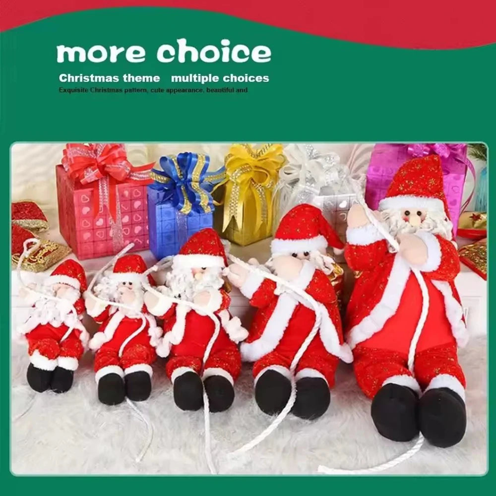 Feliz natal pendurado papai noel escalada corda boneca pingente árvore de natal ornamento decorações de natal