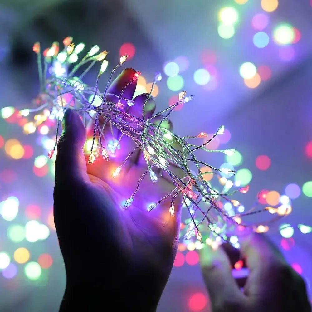 Luzes de cordão LED para decoração de árvore de Natal, guirlanda de Halloween e Ano Novo, luzes de fada com alimentação DC EU/US para decoração de casamento, festa e Natal