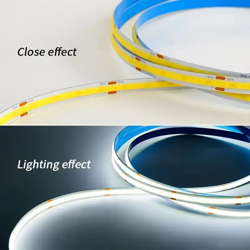 Luzes cob tira led toque dimmer flexível fita de diodo 5v usb linear iluminação interior lâmpada sala diy tv espelho backlight decoração da parede