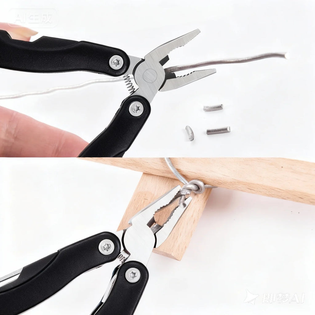 Alicate dobrável multifuncional profissional, mini ferramentas manuais EDC bolso portátil de aço inoxidável, terno de sobrevivência para acampamento ao ar livre