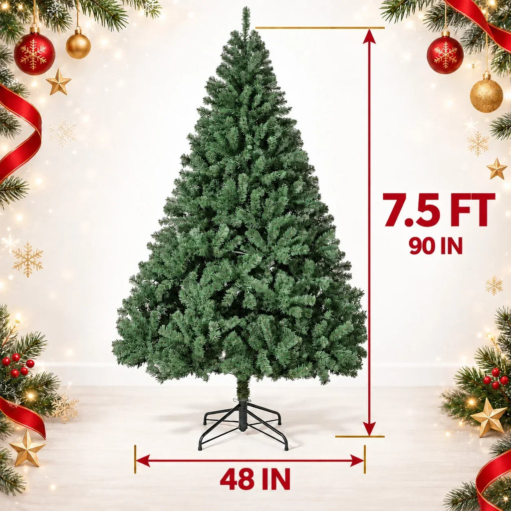 Árvore de Natal com galhos em forma de cedro, 1,8 metros ou 2,3 metros de altura, galhos em PVC, base estável