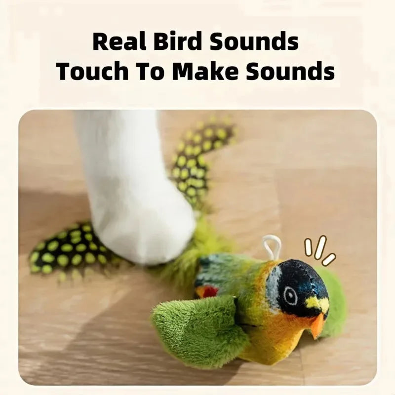 Brinquedo para Gato que Imita o Som de Pássaro para Divertir o Gato, Corda Elástica para Aliviar o Tédio e Resistir a Arranhões e Mordidas