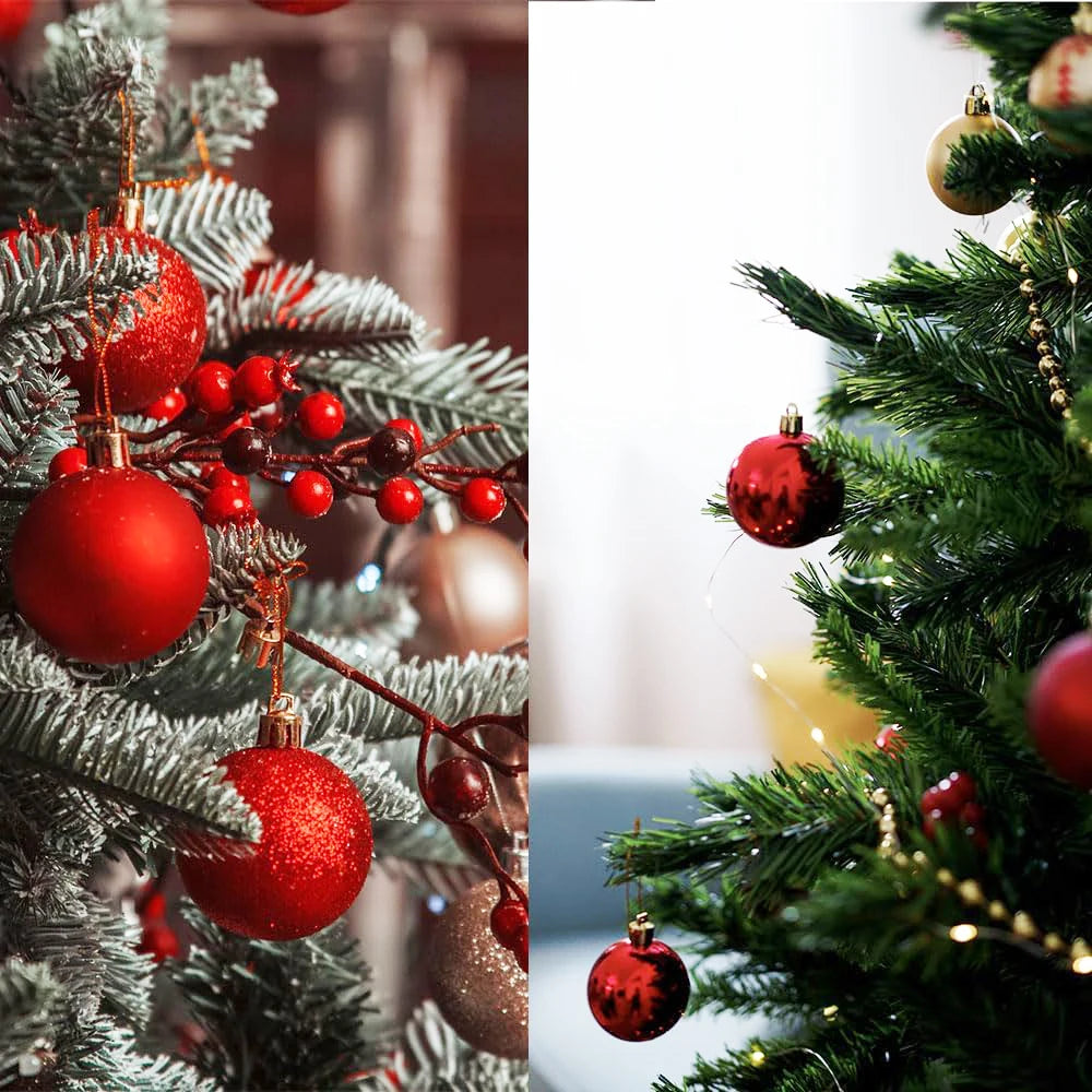 24 pçs 3cm enfeites de bola de natal vermelho azul rosa glitter ouro bola de natal pingentes árvore de natal pendurado decoração 2026 ano novo