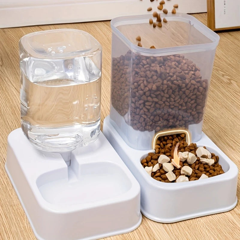 Comedouro e Bebedouro Automático para Gatos e Cães - Conjunto de Tigela para Ração e Bebedouro, Controle Inteligente de Porções para Gatos e Cães, Sem Bateria