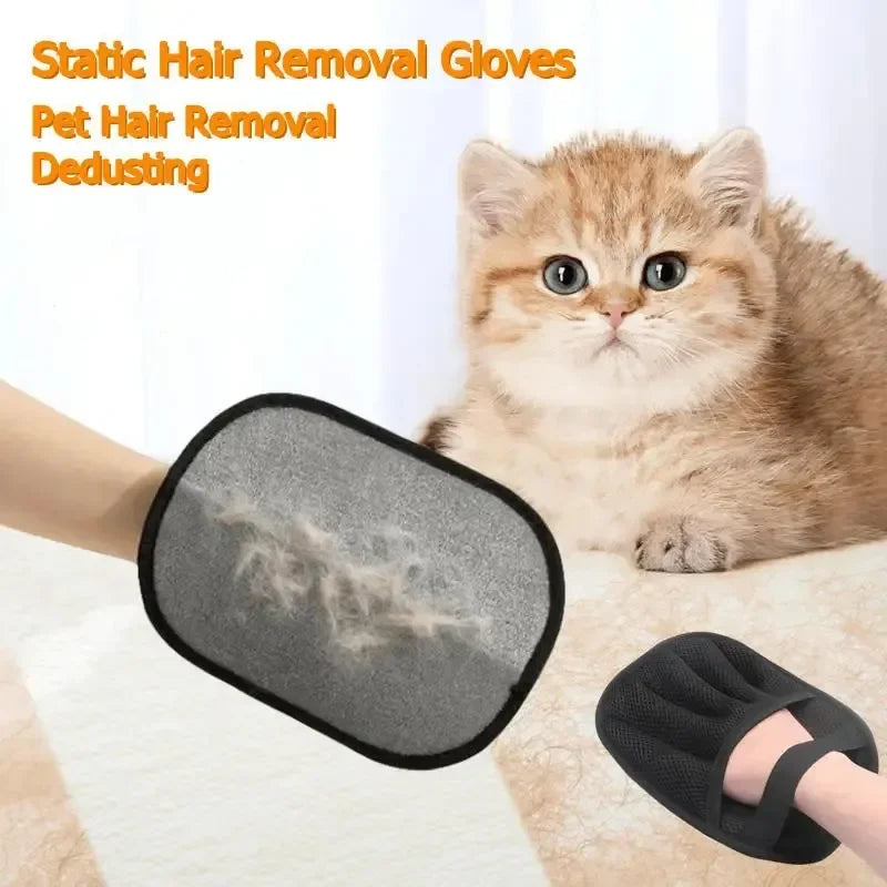 Ferramenta de remoção de pêlos de animais de estimação luvas de remoção estática reutilizáveis, luvas de aliciamento de dupla face para animais de estimação, remove pêlos de pele de animal de estimação para tape