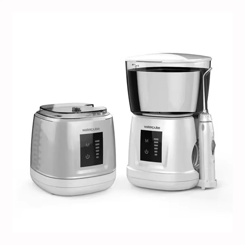 Fio dental de água + 6 pontas, massageador limpo de dentes, 20-120psi, higiene oral, irrigador dental de água, 1000ml, limpador de dentes