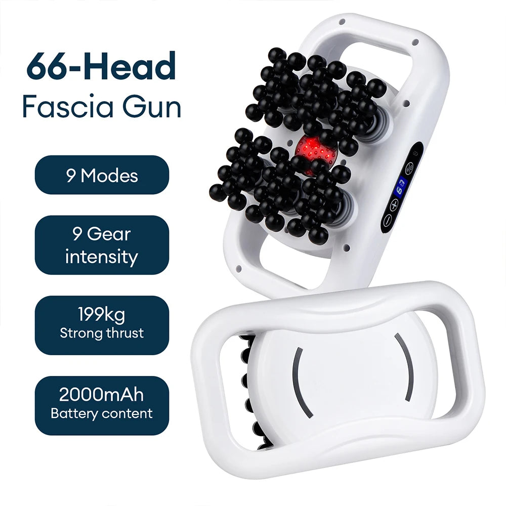 66-head Fascia Gun High Frequency Vibration Body Massage Gun Back Massager Waist Massager Neck Shoulder Thigh Massager