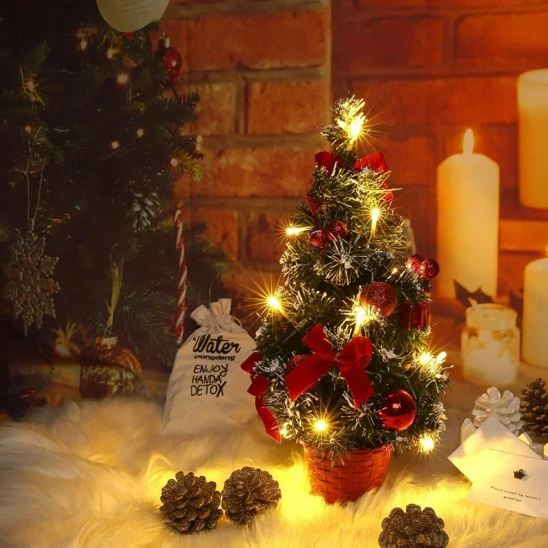 40cm led árvore de natal nightlight led luz pinho agulha árvore mini árvore de natal decoração de mesa ornamento presente de ano novo