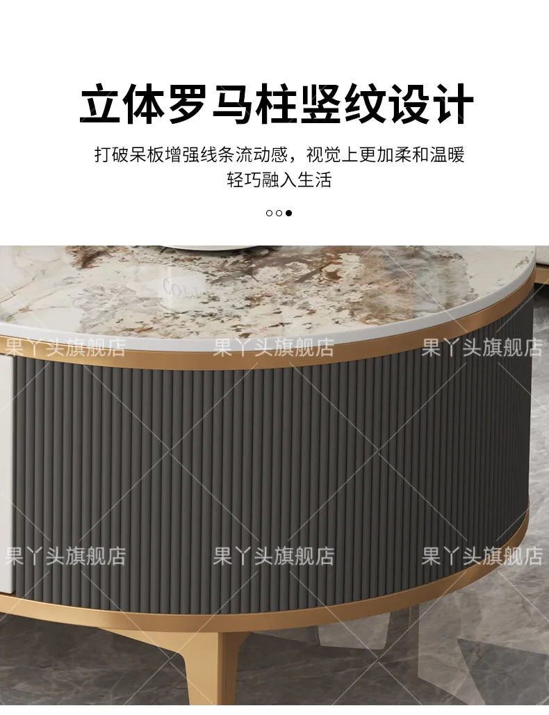 Mesa de Jantar, Mesa de Centro para Escrita e Café, Gavetas Móveis, Mesa Lateral de Luxo com Armazenamento para Sala de Estar, Mesa Auxiliar Moderna, Móveis Modernos