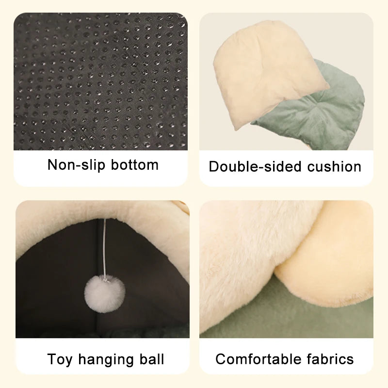 Cama para Gatos A1 Deep Sleep, Cama para Animais de Estimação com Desenho Animado, Dobrável, Removível e Lavável, Cama para Dormir para Cães Pequenos, Tapete, Bolsa, Caverna, Cama para Gatos