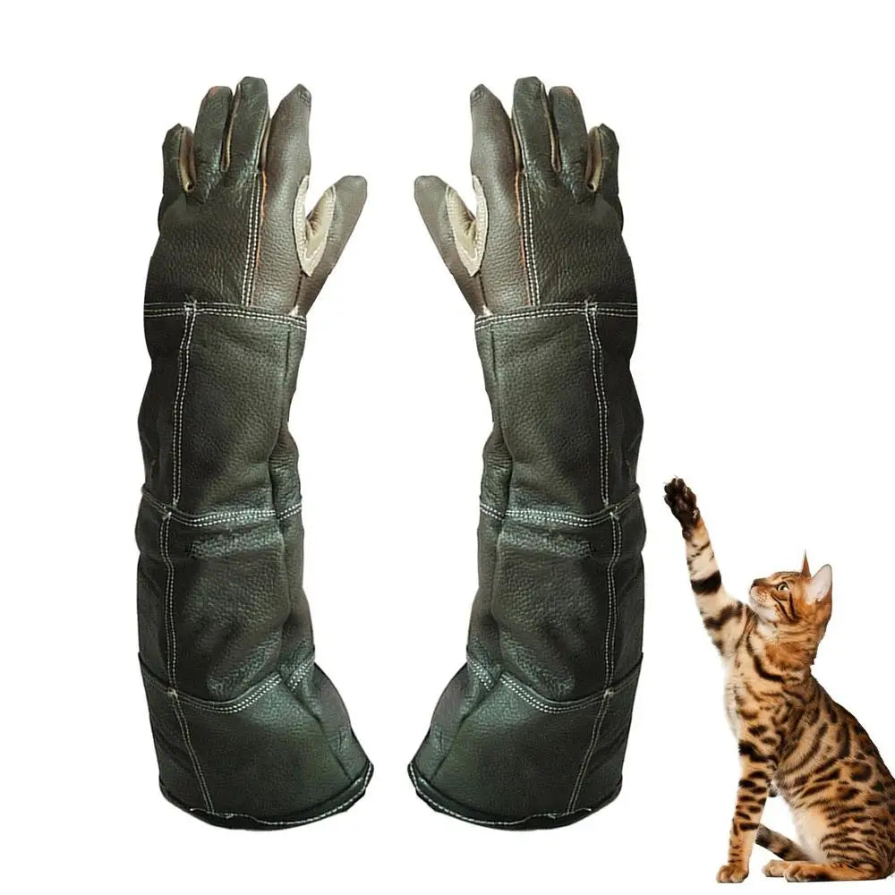 Novas luvas para animais de estimação de couro antigrasping anti mordida luvas protetoras para gato cão jardinagem luvas de trabalho animais de estimação treinamento luvas de alimentação