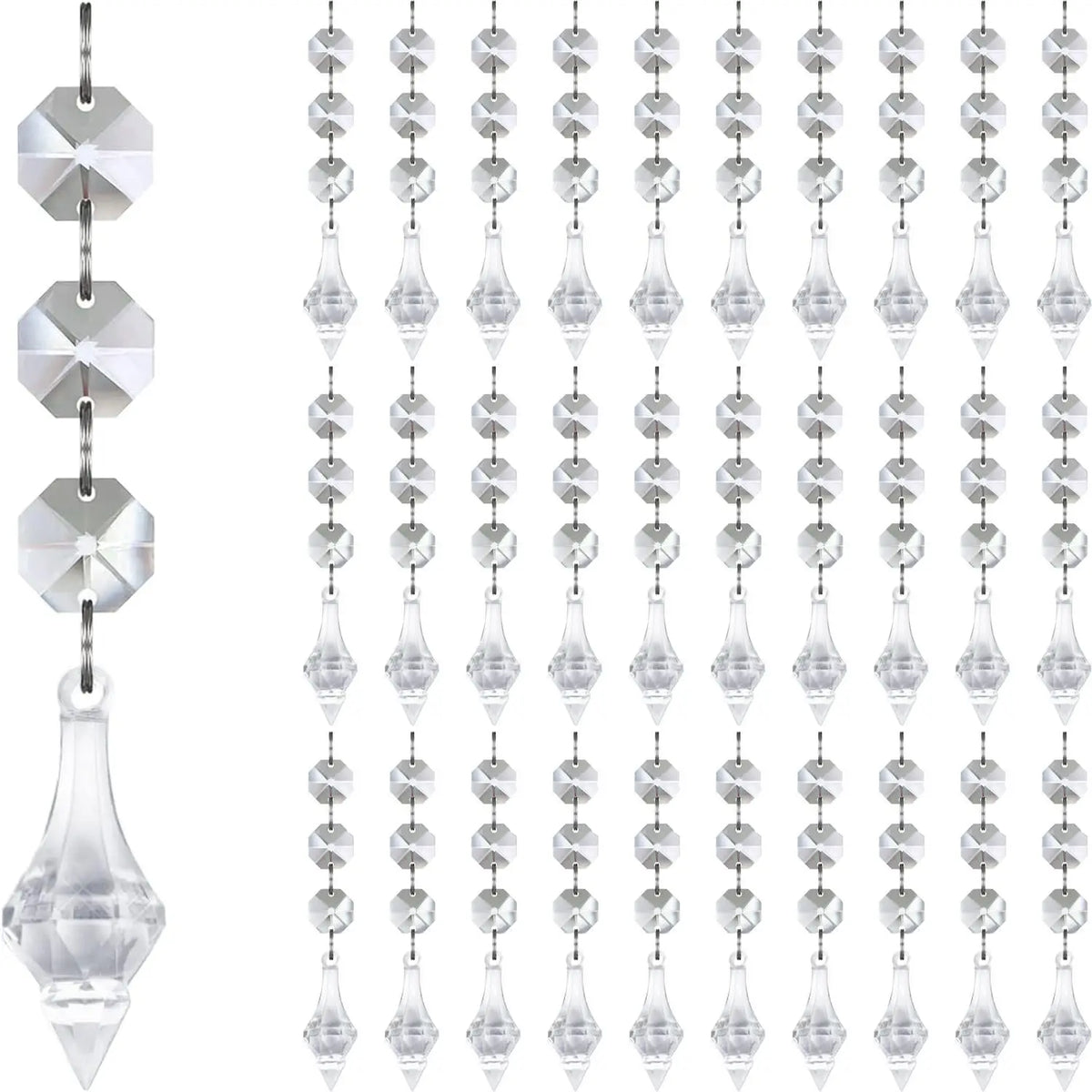 Decorações para árvore de natal, 30 peças, pingentes de cristal acrílico transparente para natal, ano novo, decoração de casamento, acessórios diy