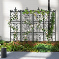 Treliça de jardim decorativa de 71 polegadas, cerca de metal alta para exterior, painel de treliça preta, decoração de canto para quintal, planta de escalada, flor