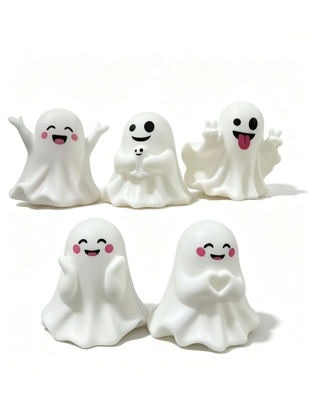 5 conjuntos de figuras de fantasmas de Halloween, mini fantasmas fofos para decoração de casa, ornamentos decorativos de Halloween para mesa