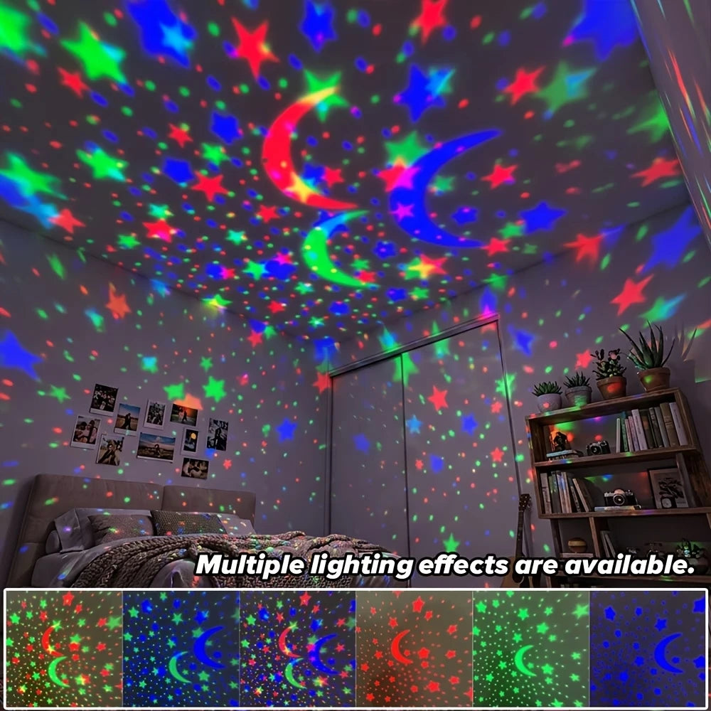 Led céu estrelado luzes da noite usb lâmpada do projetor bola mágica lua estrela luzes de natal casa sala atmosfera decorações