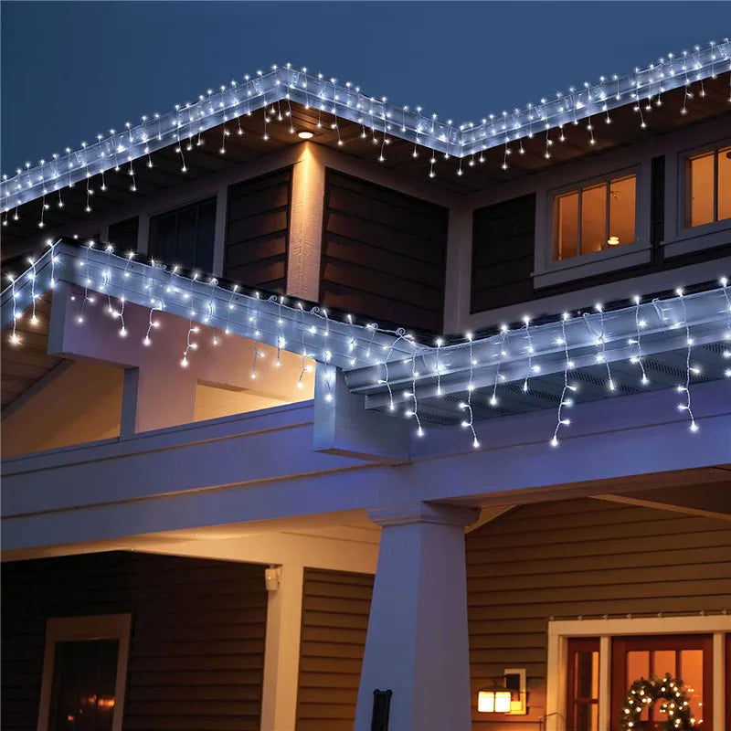 Luzes de Natal LED, cordão de luzes decorativas, cortina de luzes, decoração de Natal para casa, luminária para as festas de fim de ano e Ano Novo.
