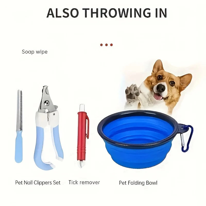 Kit de primeiros socorros para animais de estimação: contém suprimentos de emergência e cobertor de emergência, adequado para caminhadas, camping e mochilão.