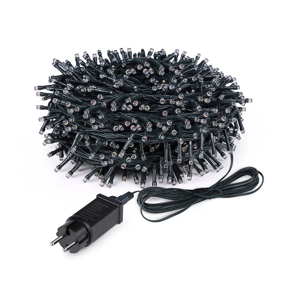 Luzes de corda LED para decoração de Natal à prova d'água, plugue UE/EUA 24V, guirlanda de luzes de fadas para decoração de quarto de jardim ao ar livre