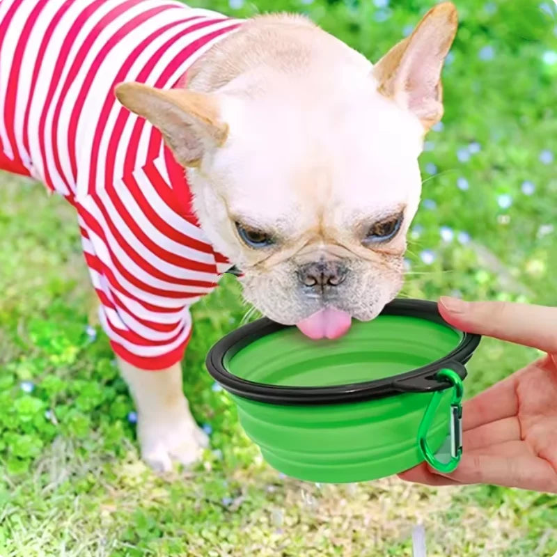 Tigela de comida para animais de estimação portátil tpr durável para gatos e cães silicone dobrável viagem ao ar livre tigela de comida de água para animais de estimação