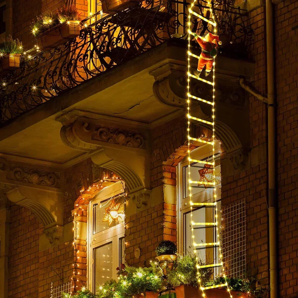 Decoração de natal 2025 papai noel escada de escalada decoração do quarto casa jardim ao ar livre árvore cristmas ornamento presente led