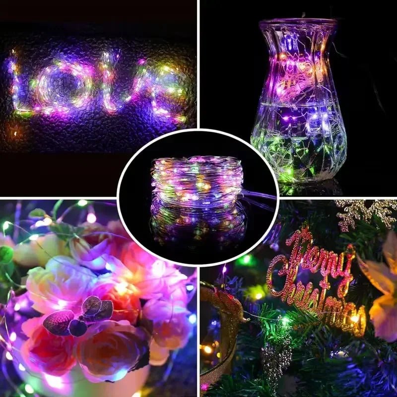 Luzes de Natal à Prova d'Água com 8 Modos, Luzes de Fada em Cordão, LED Alimentado por Energia Solar para Decoração de Árvore, Pátio, Quintal e Jardim Externo