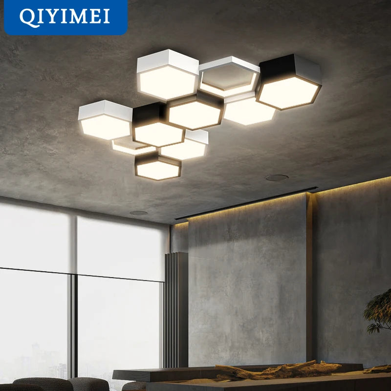 Luminárias de Teto Triangulares Ultrafinas para Sala de Estar e Quarto Lustres de Sala Decoração LED Chandelier de Teto