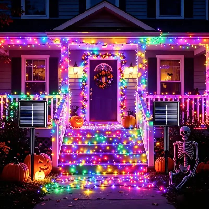 Luzes de Natal à Prova d'Água com 8 Modos, Luzes de Fada em Cordão, LED Alimentado por Energia Solar para Decoração de Árvore, Pátio, Quintal e Jardim Externo