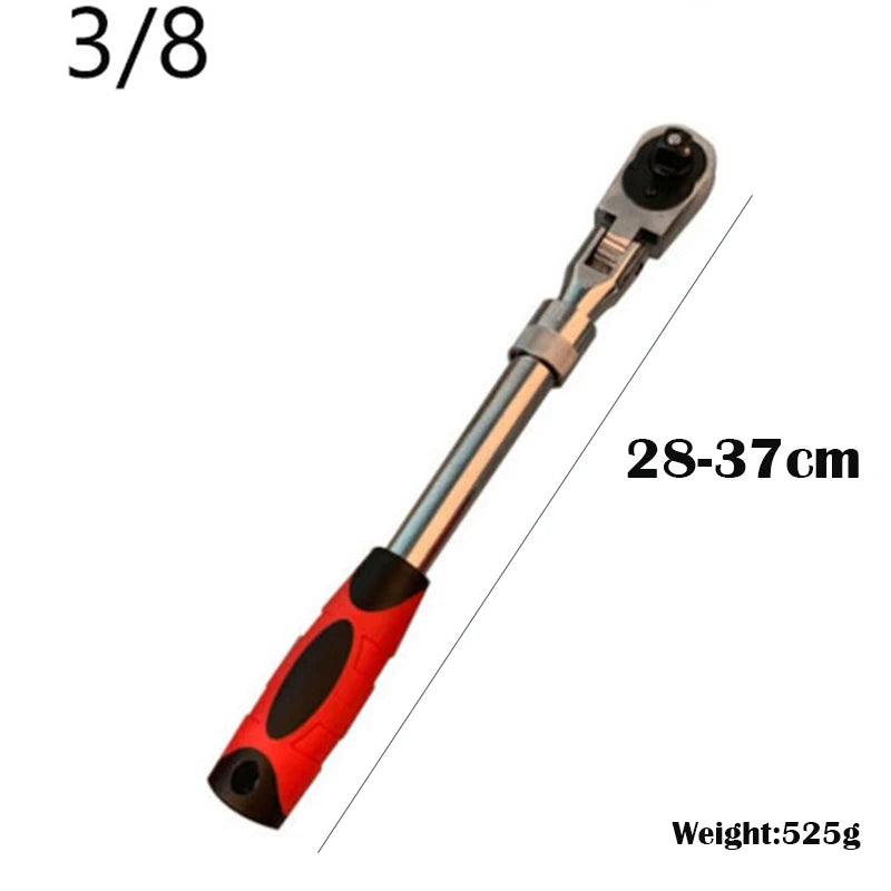 1/4 1/2 chave catraca 3/8 telescópica 72 dentes chave de soquete 180° chave de cabeça móvel ferramentas de oficina mecânica para carro Kasa & Pet