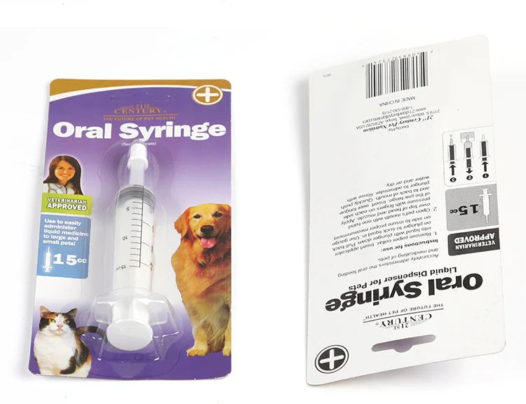 Dispensador de remédios com tubo de pressão para animais de estimação para cães e gatos universal para alimentação de cães e gatos