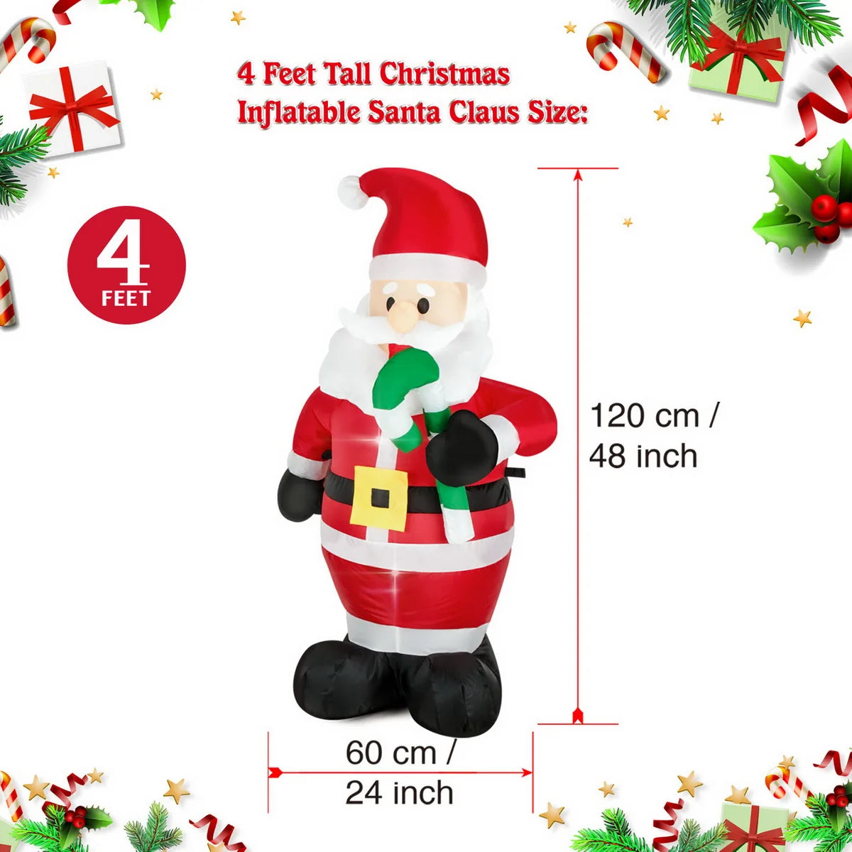 Decorações infláveis de natal-ramo boneco de neve, papai noel, homem de gengibre, saco de presente boneco de neve luz led decorações de gramado