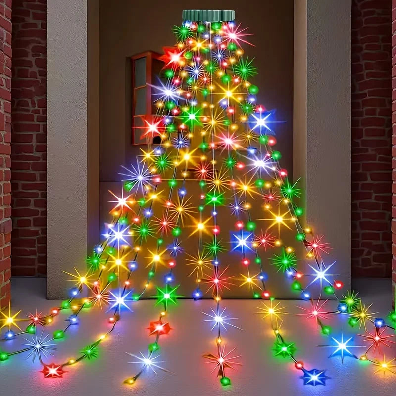 Luz decorativa para árvore de Natal, luz de ambiente alimentada por USB, adequada para uso interno e externo, decoração de Natal e feriados.
