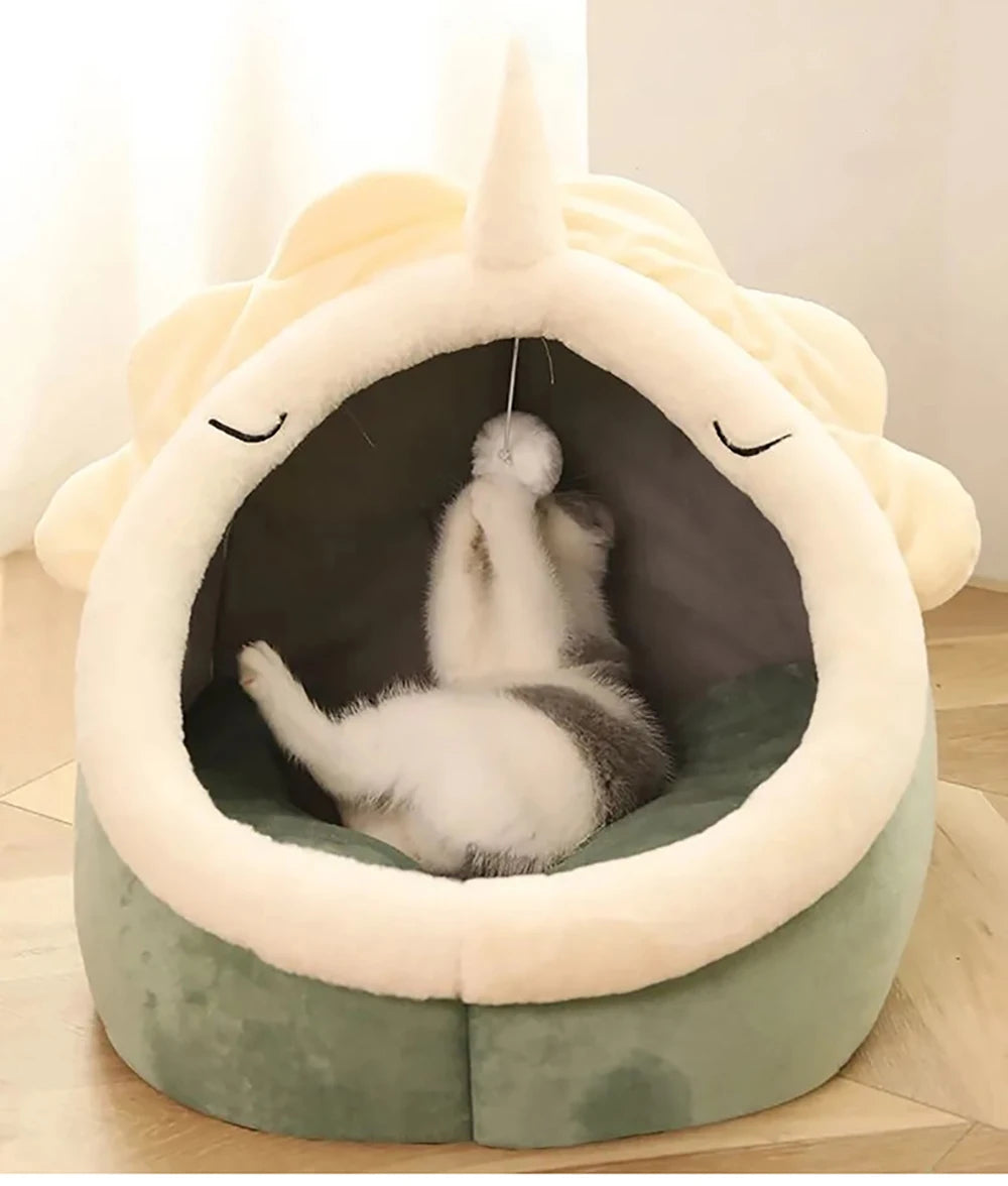 Cama para Gatos A1 Deep Sleep, Cama para Animais de Estimação com Desenho Animado, Dobrável, Removível e Lavável, Cama para Dormir para Cães Pequenos, Tapete, Bolsa, Caverna, Cama para Gatos