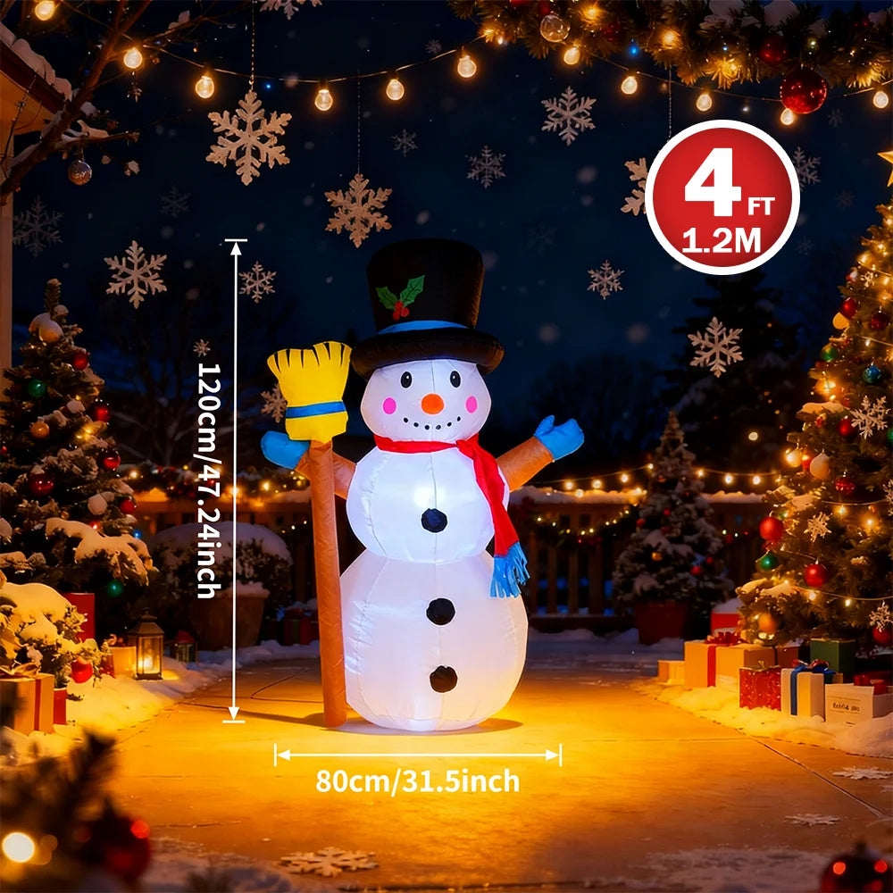 Decorações infláveis de natal-ramo boneco de neve, papai noel, homem de gengibre, saco de presente boneco de neve luz led decorações de gramado