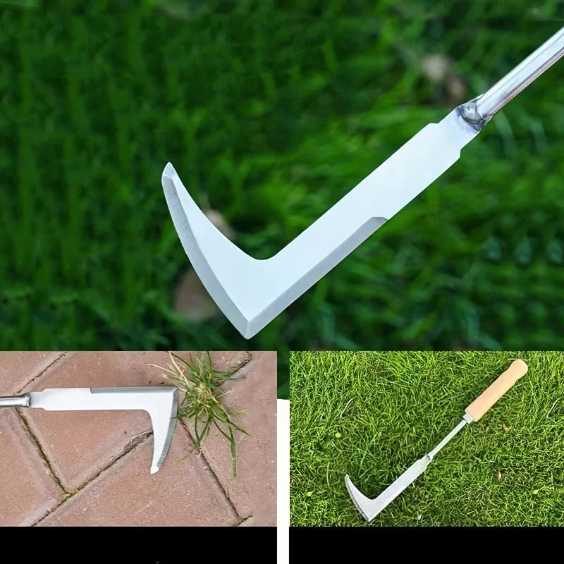 Ferramenta de Aço Inoxidável para Remoção de Ervas Daninhas, Ferramenta Manual de Jardim Multiuso em Formato L, Usada para Limpeza de Ervas Daninhas em Jardins, Terraços e Caminhos