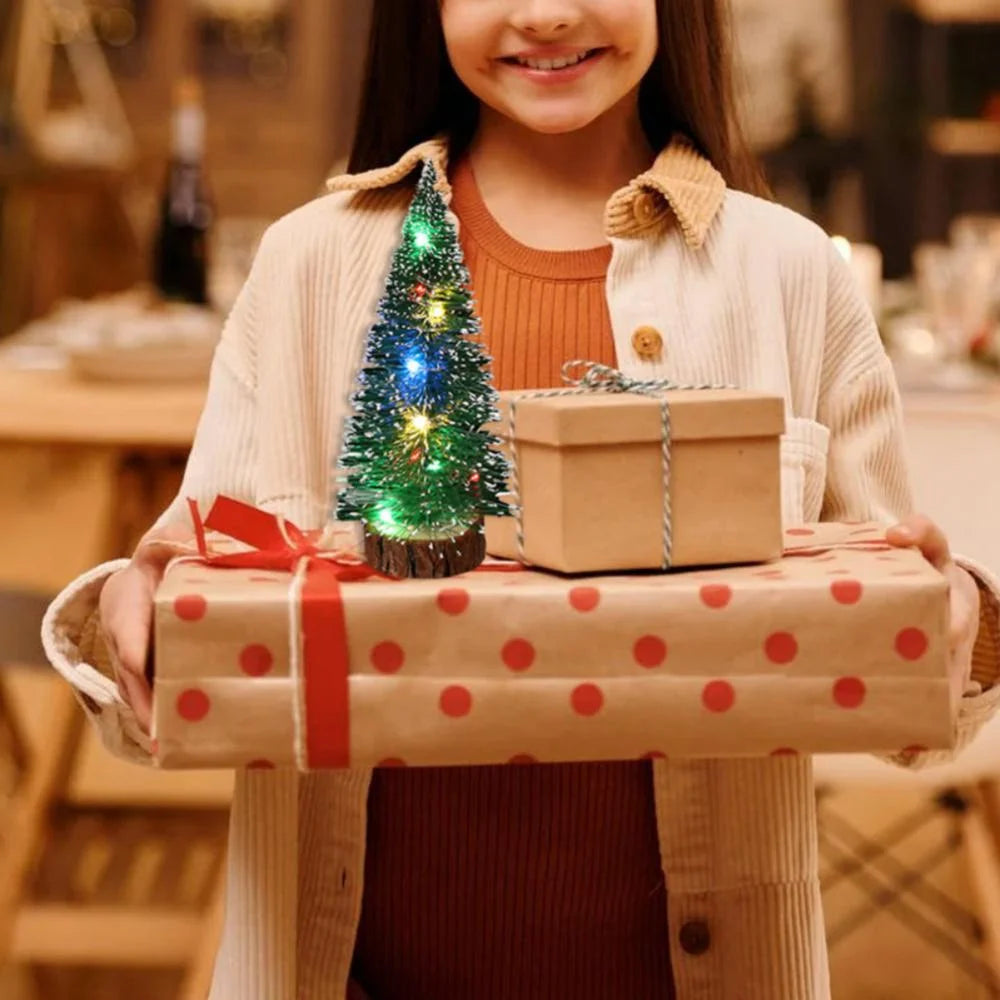 1pc mini pinheiro árvore de natal 10cm-30cm decorações de mesa artificial festival árvore em miniatura de plástico decoração de ano novo peça de natal