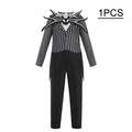 Fantasia infantil de Jack Skellington, fantasia de pesadelo antes do natal, roupa listrada para meninos, conjunto de fantasia para festa de Halloween