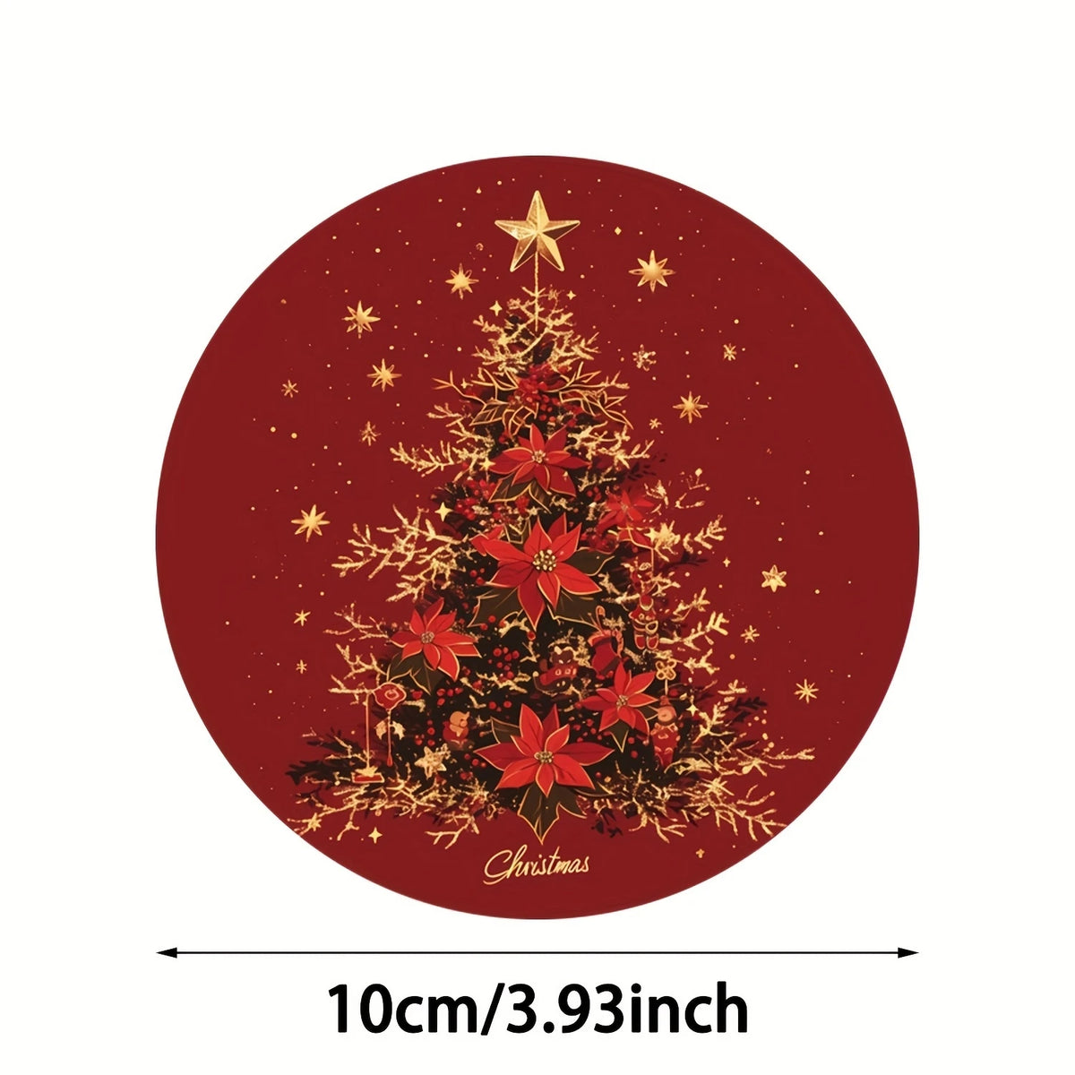 Guirlanda de árvore de natal 2d colorida com porta-copos de madeira, decorações de mesa para festa de ano novo 2026 para restaurante, bar de água