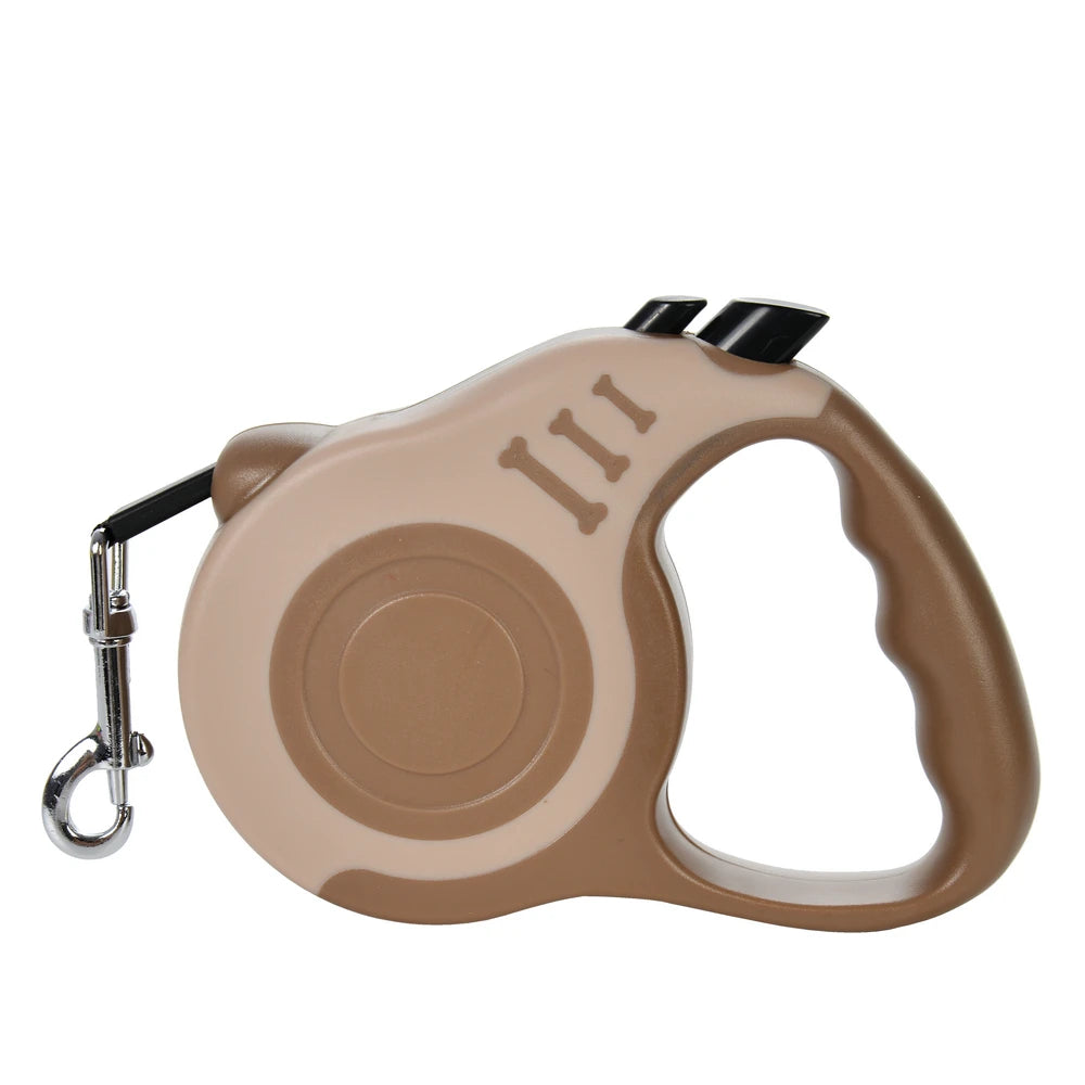 Coleira Retrátil para Cães 3m 5m Automática com Trava de Segurança em Nylon para Cães de Porte Médio, Grande e Pequeno para Caminhadas ao Ar Livre, Trilhas e Viagens