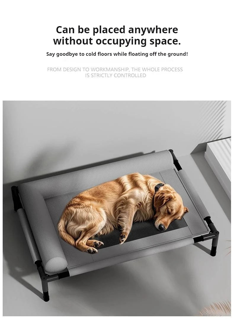 Cama elevada para animais de estimação em malha respirável com travesseiro removível e lavável, à prova de umidade, para cães e gatos de porte médio e grande, para todas as estações.