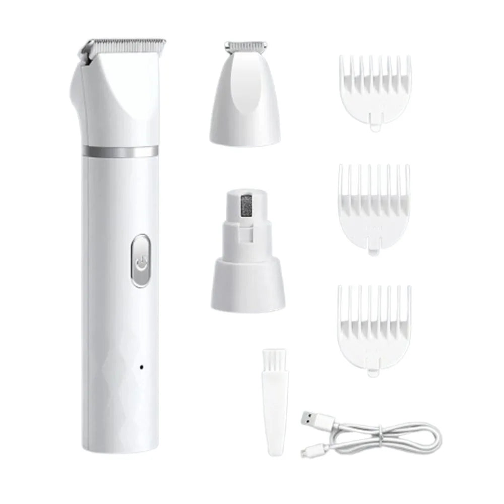 Máquina de Cortar Pelos de Animais Recarregável, Baixo Ruído, Cortador Elétrico Multifuncional, Cortador de Pelos Sem Fio Recarregável por USB