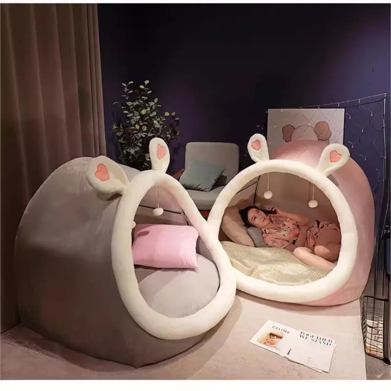Bonito oversized adulto criança tenda de pelúcia casa aconchegante pessoa preguiçosa sofá no chão ninho de gato almofadas de natal almofada sentada