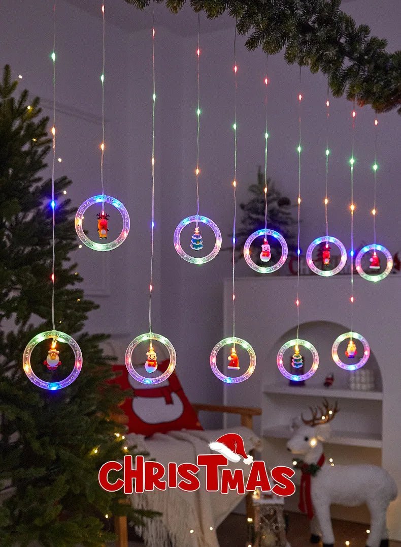 Decoração de lâmpada de janela de natal luzes de cortina de fadas 8 modos de trabalho luzes de corda de árvore de natal para festa de casamento decoração de casa