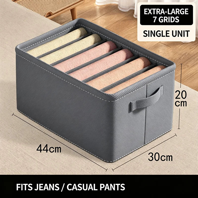 Caixa organizadora de roupa com 6/7/9 compartimentos, para guardar calças mais grossas, dobrável, com divisórias, ideal para camisolas, camisas e gavetas de armários e guarda-roupas.