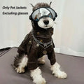 Roupa para Cães e Gatos: Jaqueta Motoqueiro de Couro PU Estilo Rocker para Cães, Preto e Marrom, Tamanhos S-XXL