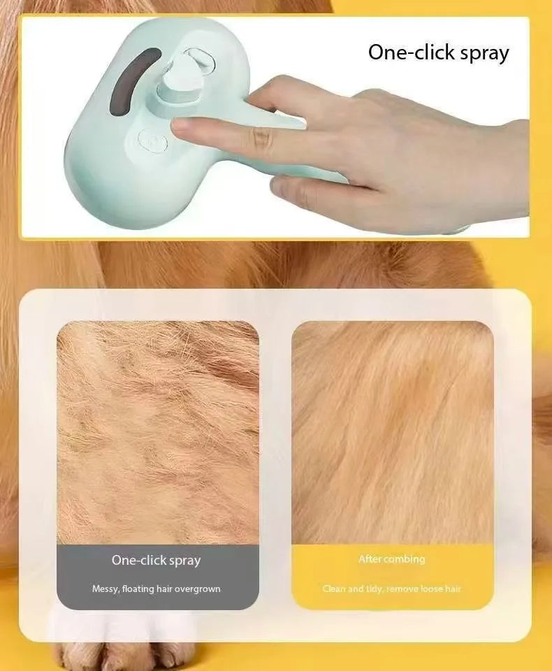 Pet Spray Hair Comb Pet Hair Remover Cleaning Brush Cats Grooming Dog Accessories Tools Dematting Water Mist Humidifier Comb