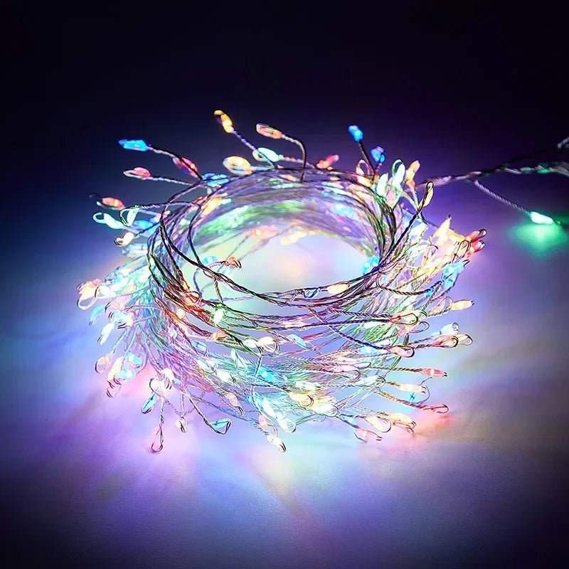 Luzes de cordão LED para decoração de árvore de Natal, guirlanda de Halloween e Ano Novo, luzes de fada com alimentação DC EU/US para decoração de casamento, festa e Natal