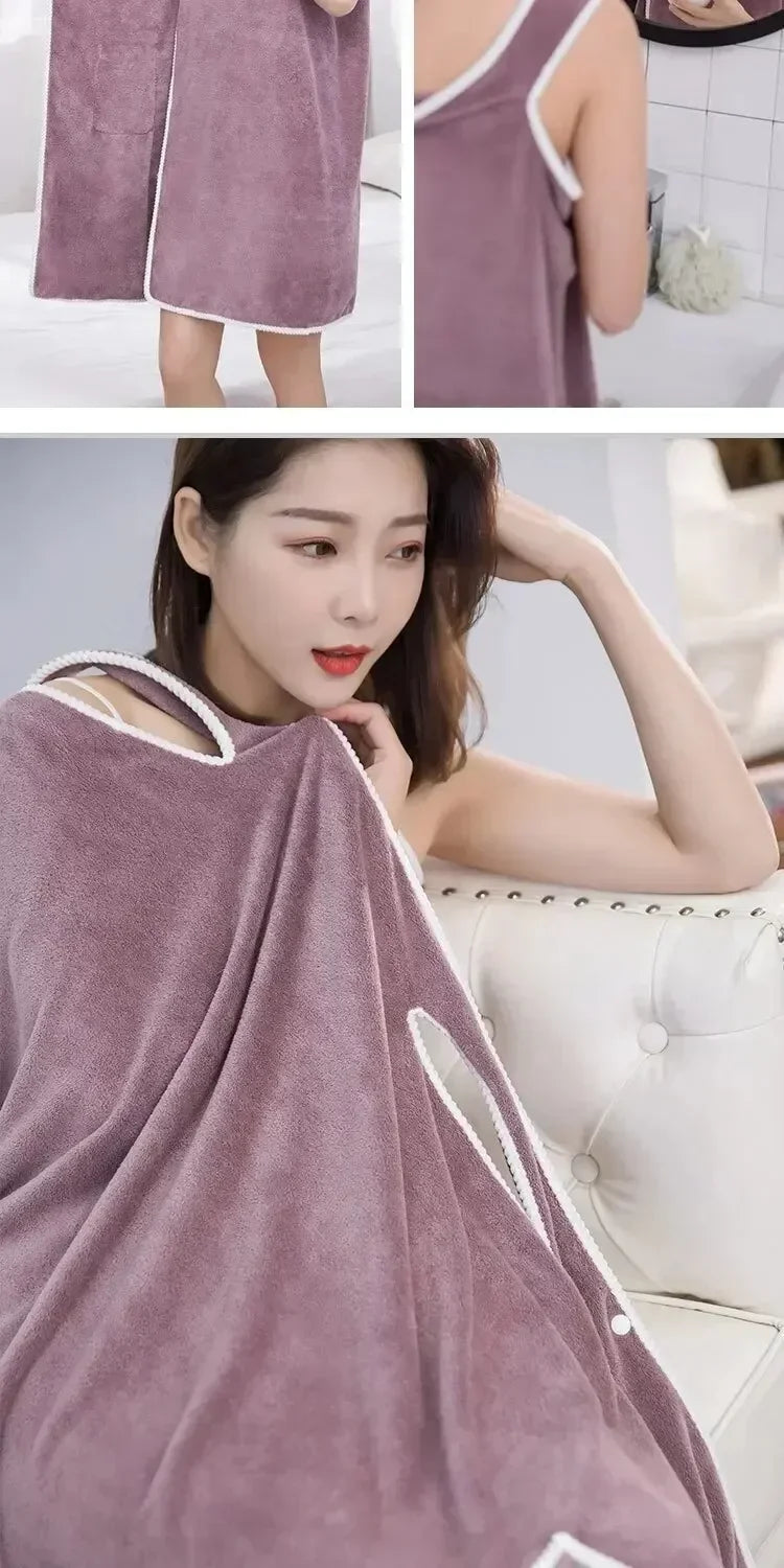 Toalhas de Banho Femininas Vestíveis para Meninas 90*130cm, Secagem Rápida, para Praia, Spa, Roupão de Banho, Roupa de Banho, Toalha para Chuveiro e Academia