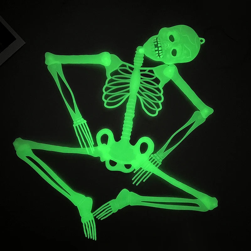 Decorações de esqueleto que brilham no escuro, formas de osso assustadoras para halloween, casa assombrada, configuração, festa de feriado, adereços de terror