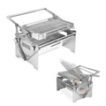 Flip Grill 360 °   Churrasqueira Rotativa, Grelha Manual com Sistema de Empurrar e Puxar para Grelhar com Carvão, Ideal para Acampamentos e Piqueniques ao Ar Livre